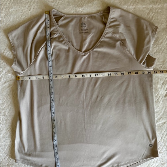 RBX Women's Short Sleeve V-Neck Tops - Cream, Yellow, Orange, Tan - Picture 7 of 7